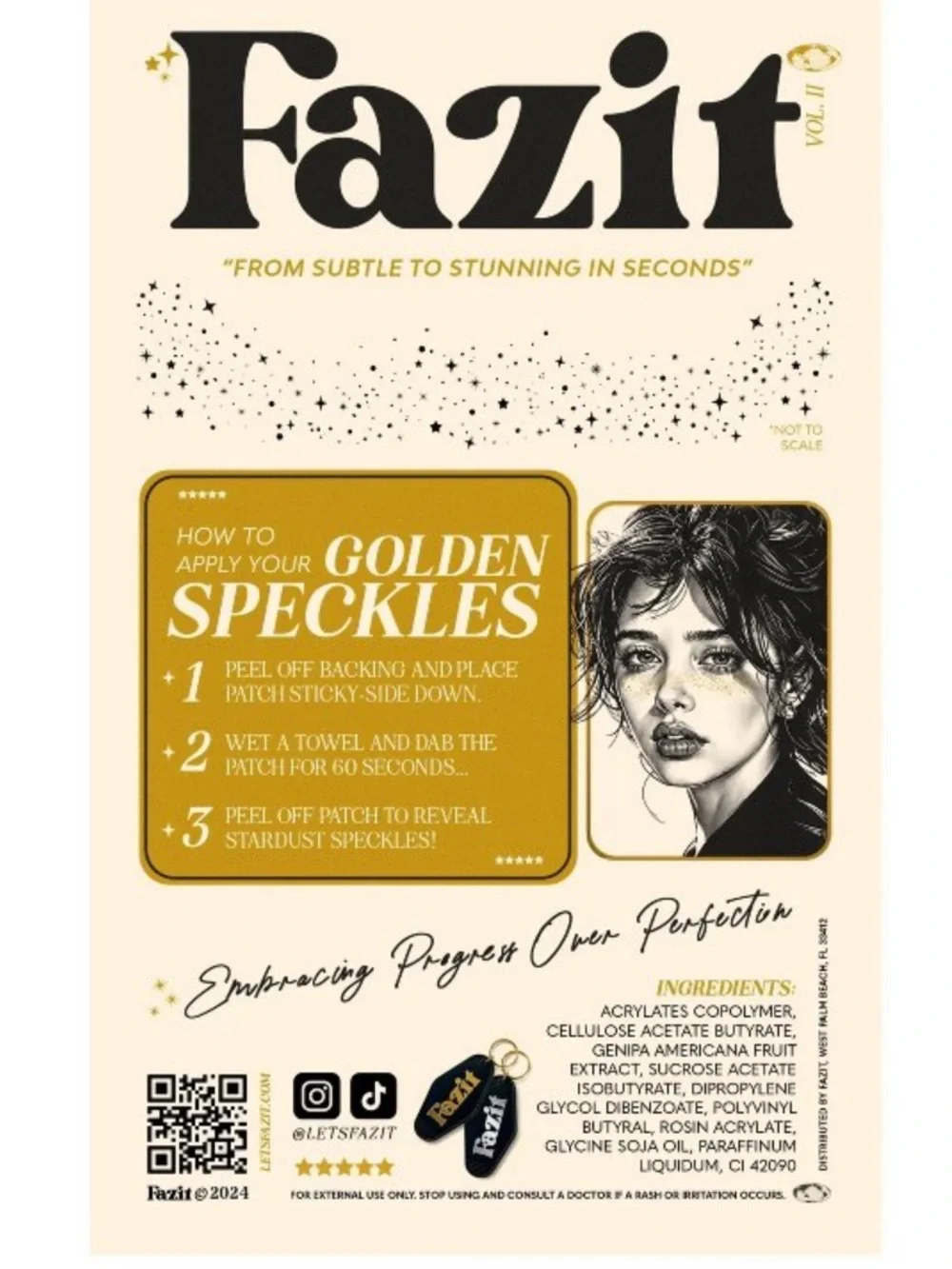 NEW Fazit Glitter Speckle Makeup Patches in Gold xTWO